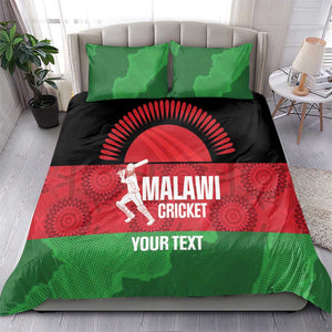 Afro Cricket Malawi Custom Bedding Set Go Champions Flag Style - African Pride