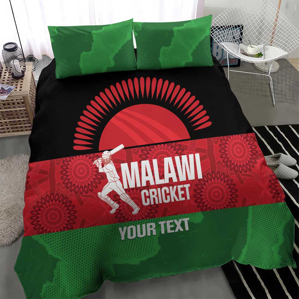 Afro Cricket Malawi Custom Bedding Set Go Champions Flag Style - African Pride