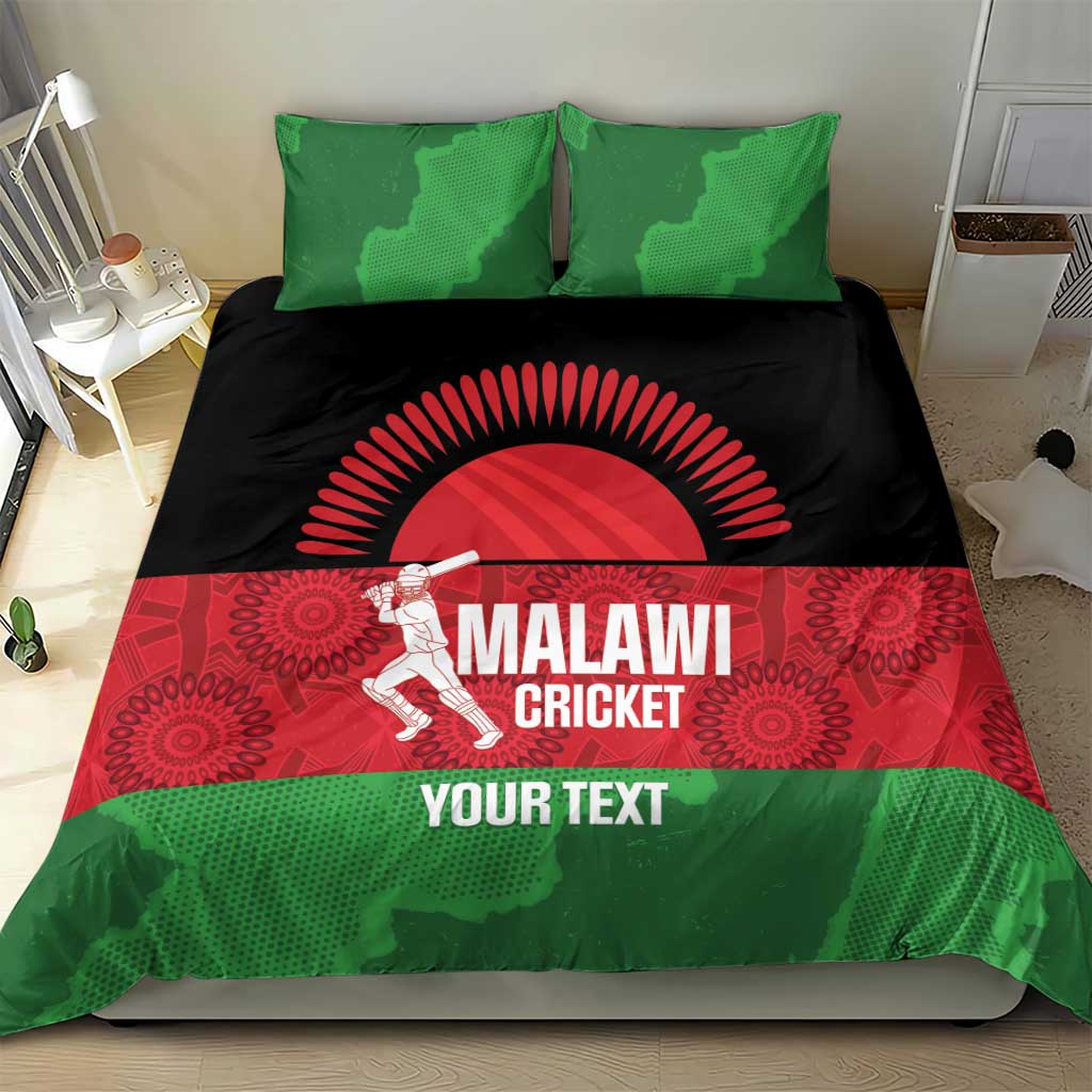 Afro Cricket Malawi Custom Bedding Set Go Champions Flag Style - African Pride