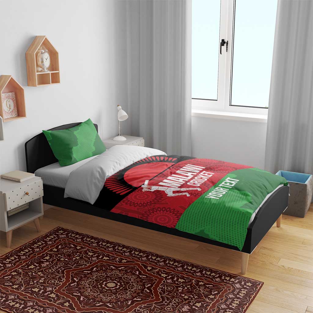 Afro Cricket Malawi Custom Bedding Set Go Champions Flag Style - African Pride