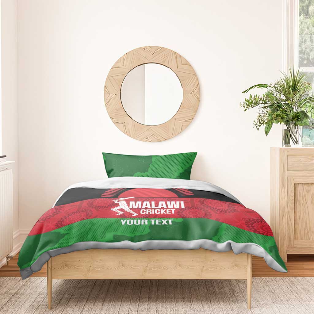 Afro Cricket Malawi Custom Bedding Set Go Champions Flag Style - African Pride