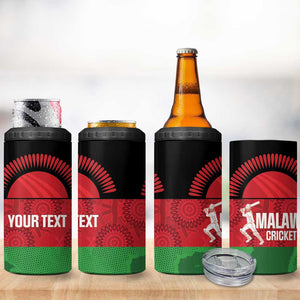 Afro Cricket Malawi Custom 4 in 1 Can Cooler Tumbler Go Champions Flag Style - African Pride