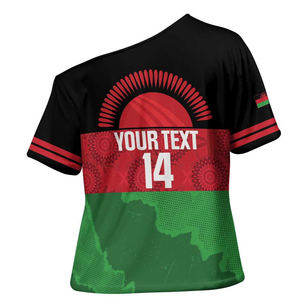 Custom Malawi Cricket Cross Shoulder Shirt Go Champions Flag Style