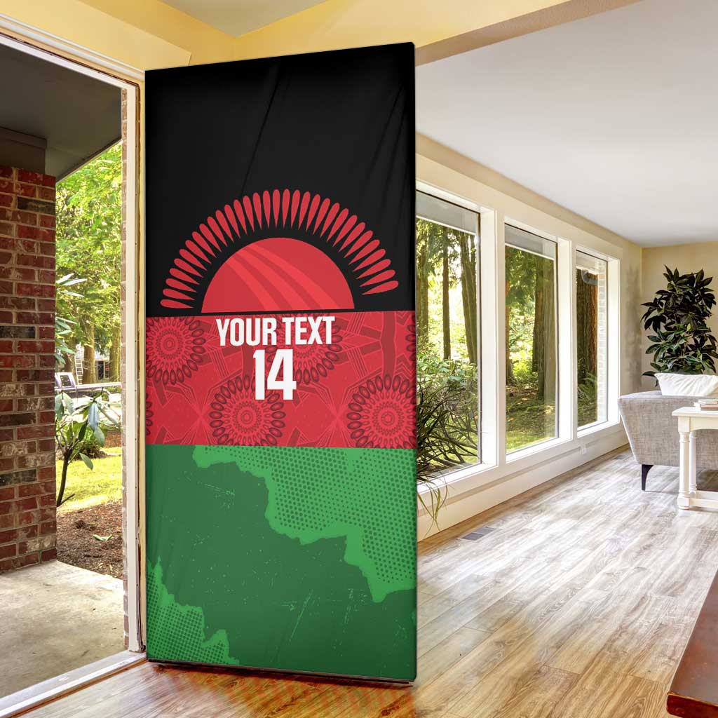 Custom Malawi Cricket Door Cover Go Champions Flag Style