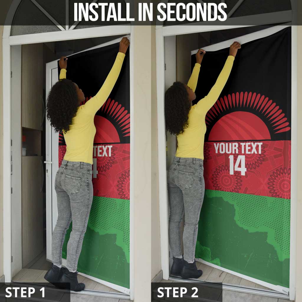 Custom Malawi Cricket Door Cover Go Champions Flag Style