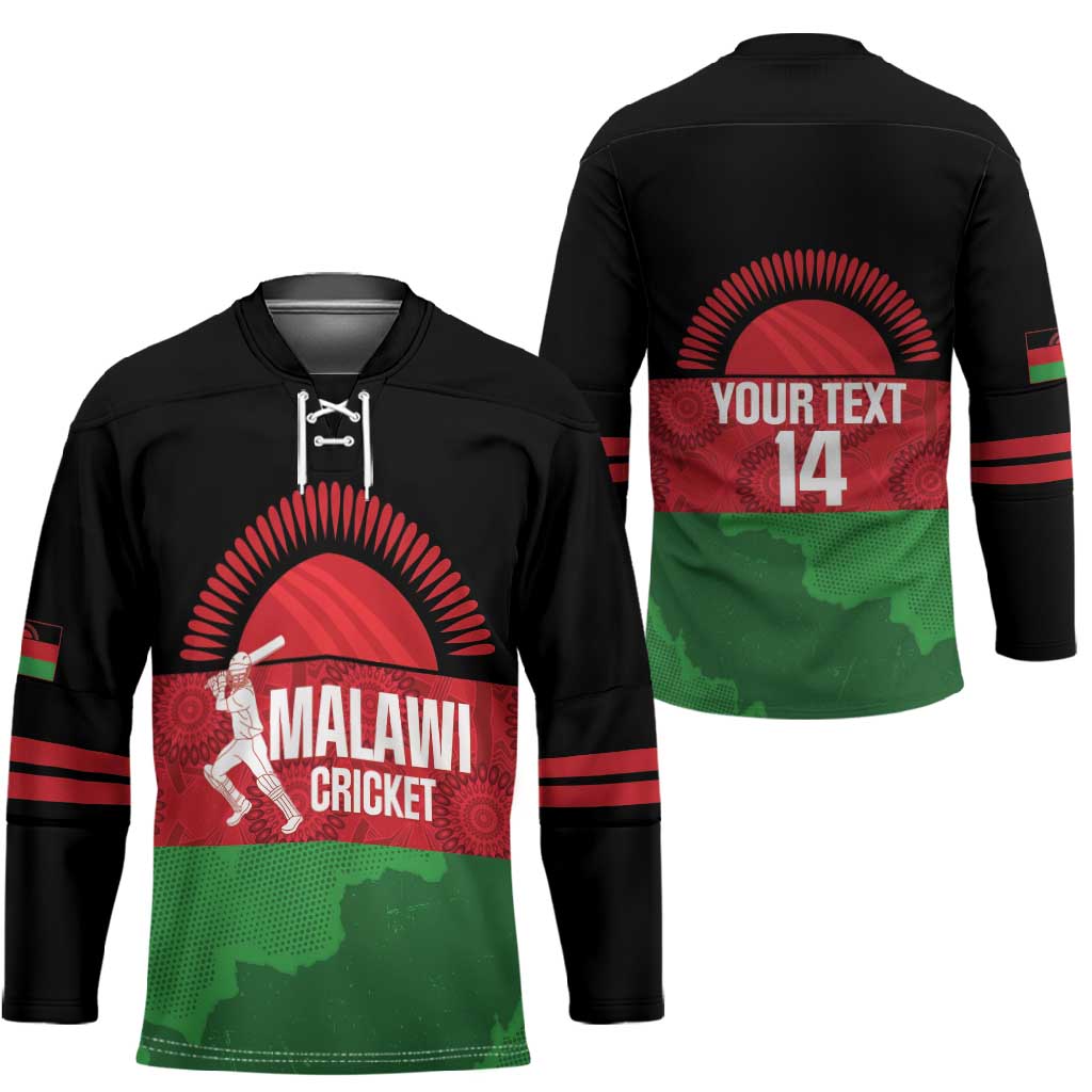 Custom Malawi Cricket Hockey Jersey Go Champions Flag Style