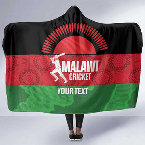 Afro Cricket Malawi Custom Hooded Blanket Go Champions Flag Style - African Pride
