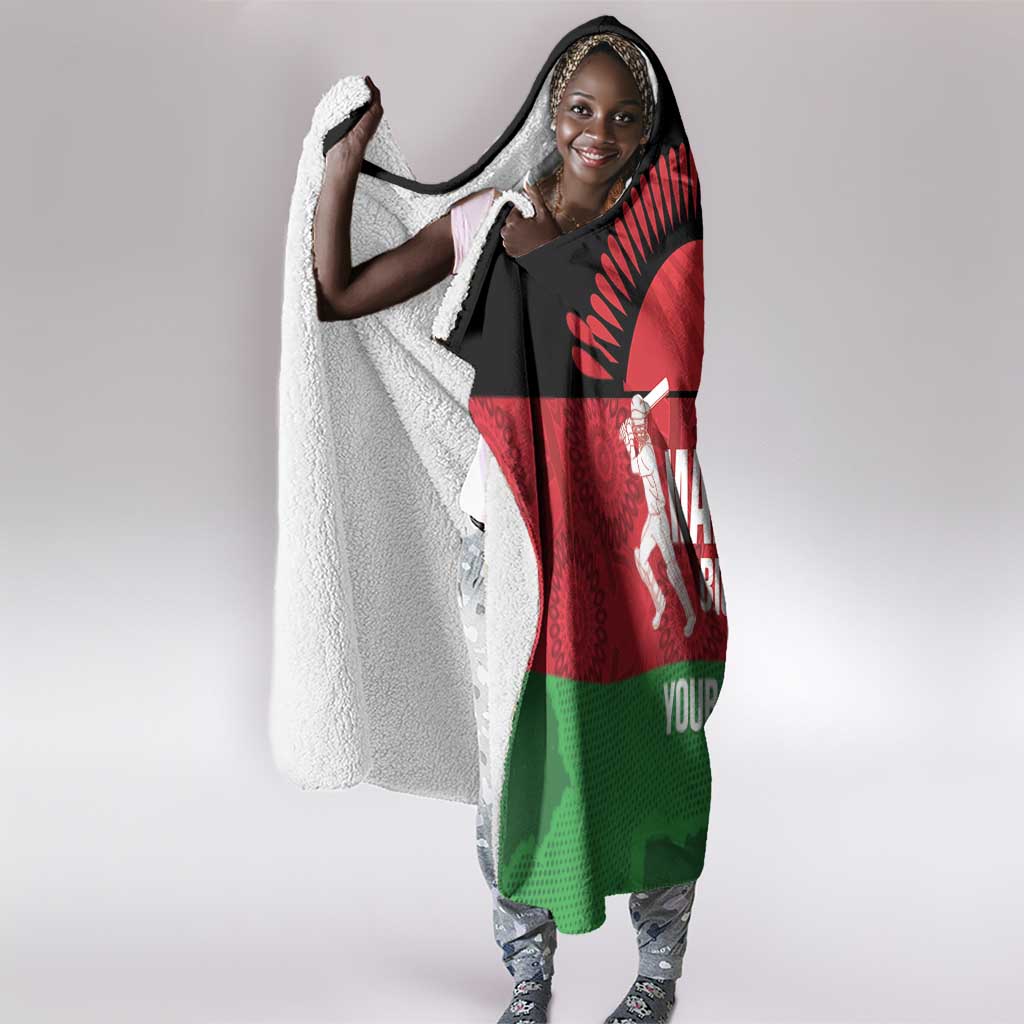 Afro Cricket Malawi Custom Hooded Blanket Go Champions Flag Style - African Pride