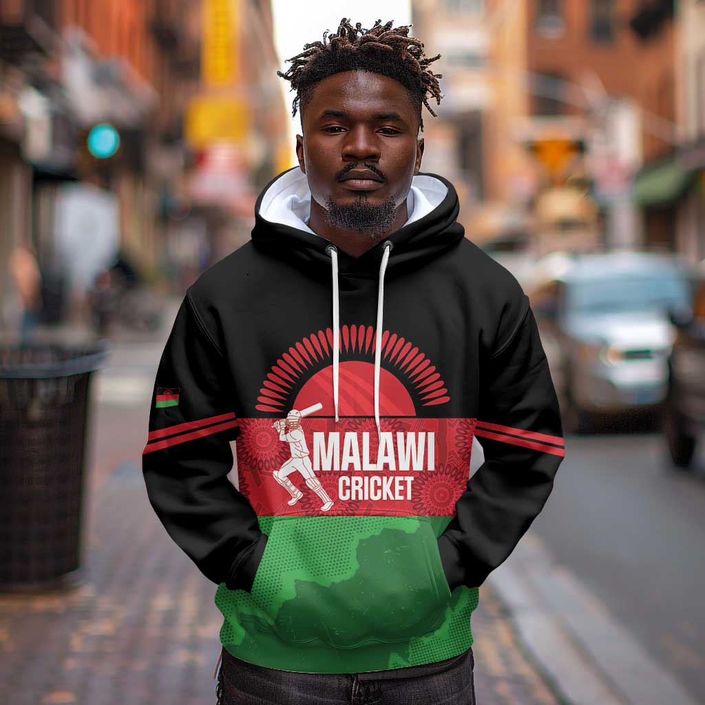 Afro Cricket Malawi Custom Hoodie Go Champions Flag Style - African Pride
