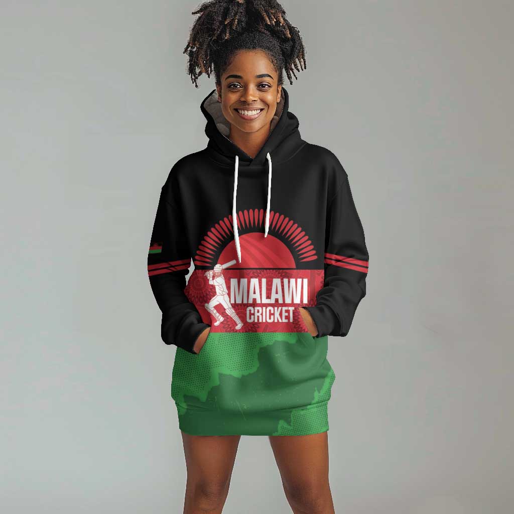 Afro Cricket Malawi Custom Hoodie Dress Go Champions Flag Style - African Pride