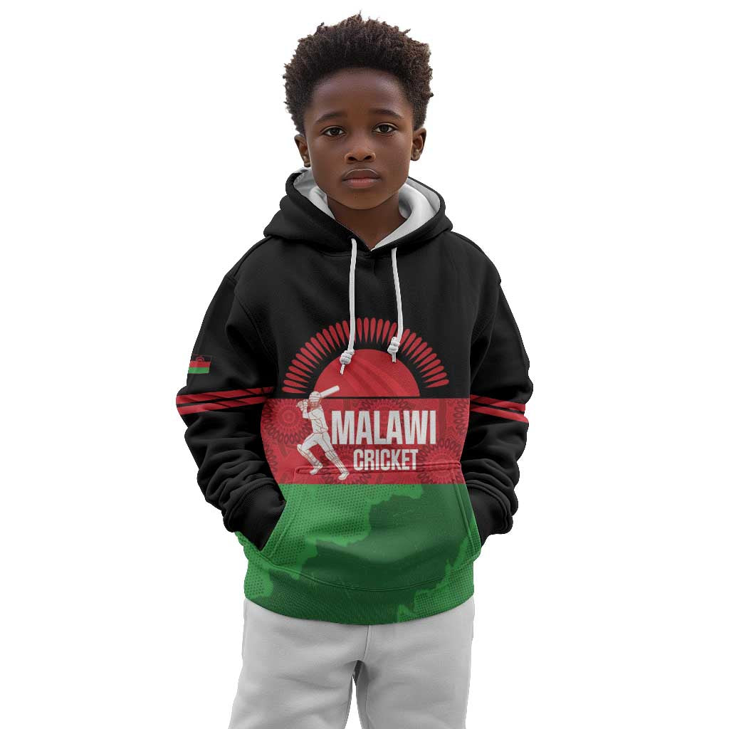 Afro Cricket Malawi Custom Kid Hoodie Go Champions Flag Style - African Pride