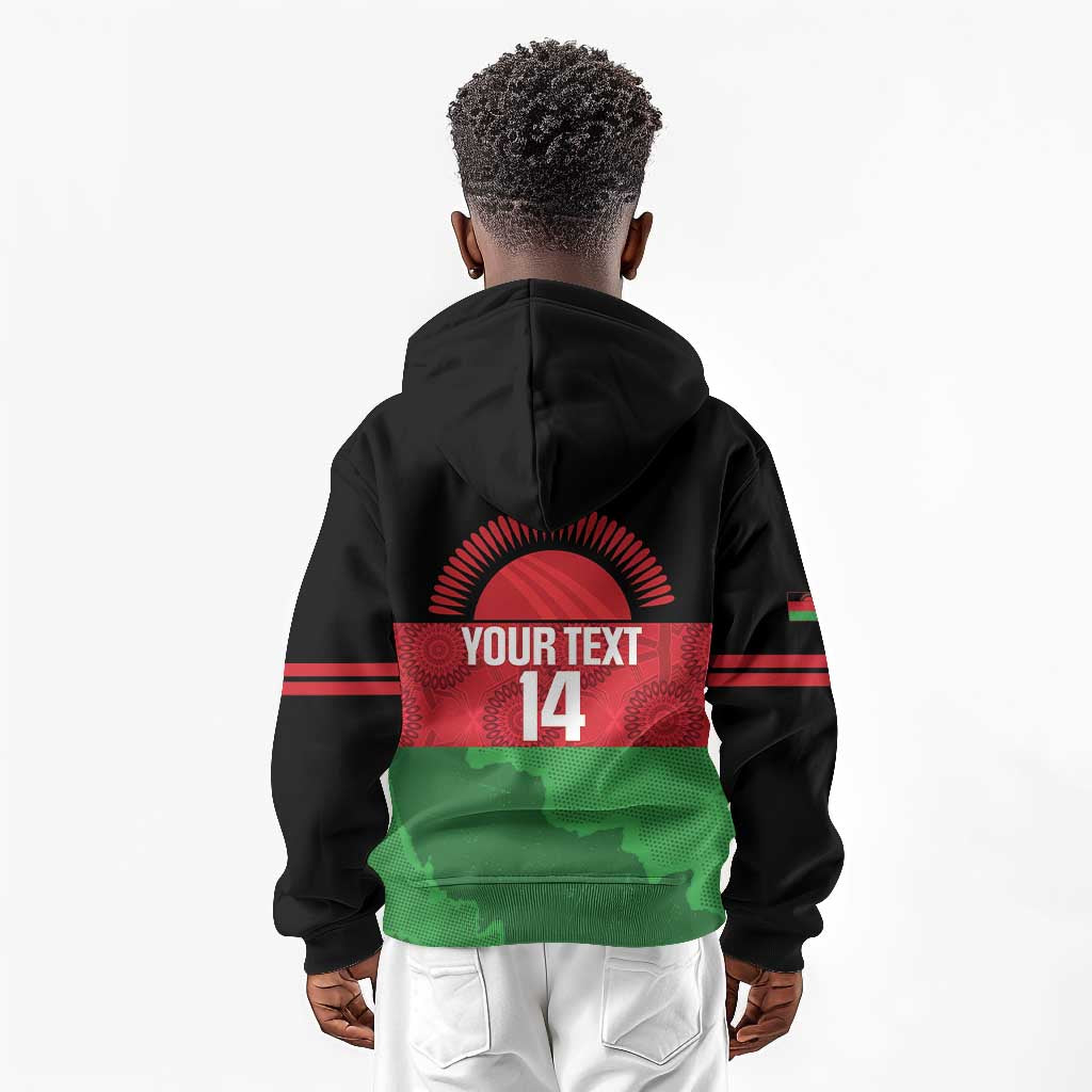 Afro Cricket Malawi Custom Kid Hoodie Go Champions Flag Style - African Pride