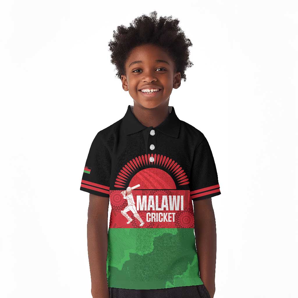 Afro Cricket Malawi Custom Kid Polo Shirt Go Champions Flag Style - African Pride
