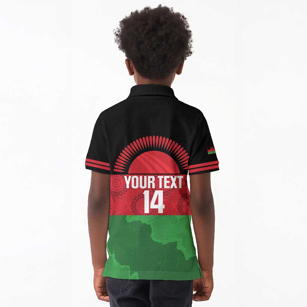 Afro Cricket Malawi Custom Kid Polo Shirt Go Champions Flag Style - African Pride