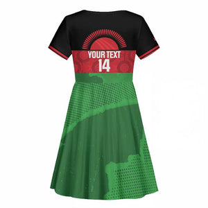 Afro Cricket Malawi Custom Kid Short Sleeve Dress Go Champions Flag Style - African Pride