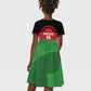 Afro Cricket Malawi Custom Kid Short Sleeve Dress Go Champions Flag Style - African Pride