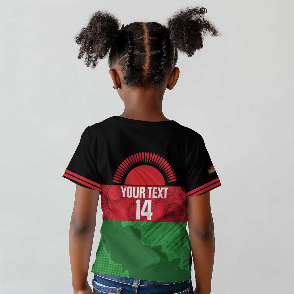 Afro Cricket Malawi Custom Kid T shirt Go Champions Flag Style - African Pride