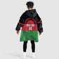 Afro Cricket Malawi Custom Kid Wearable Blanket Hoodie Go Champions Flag Style - African Pride