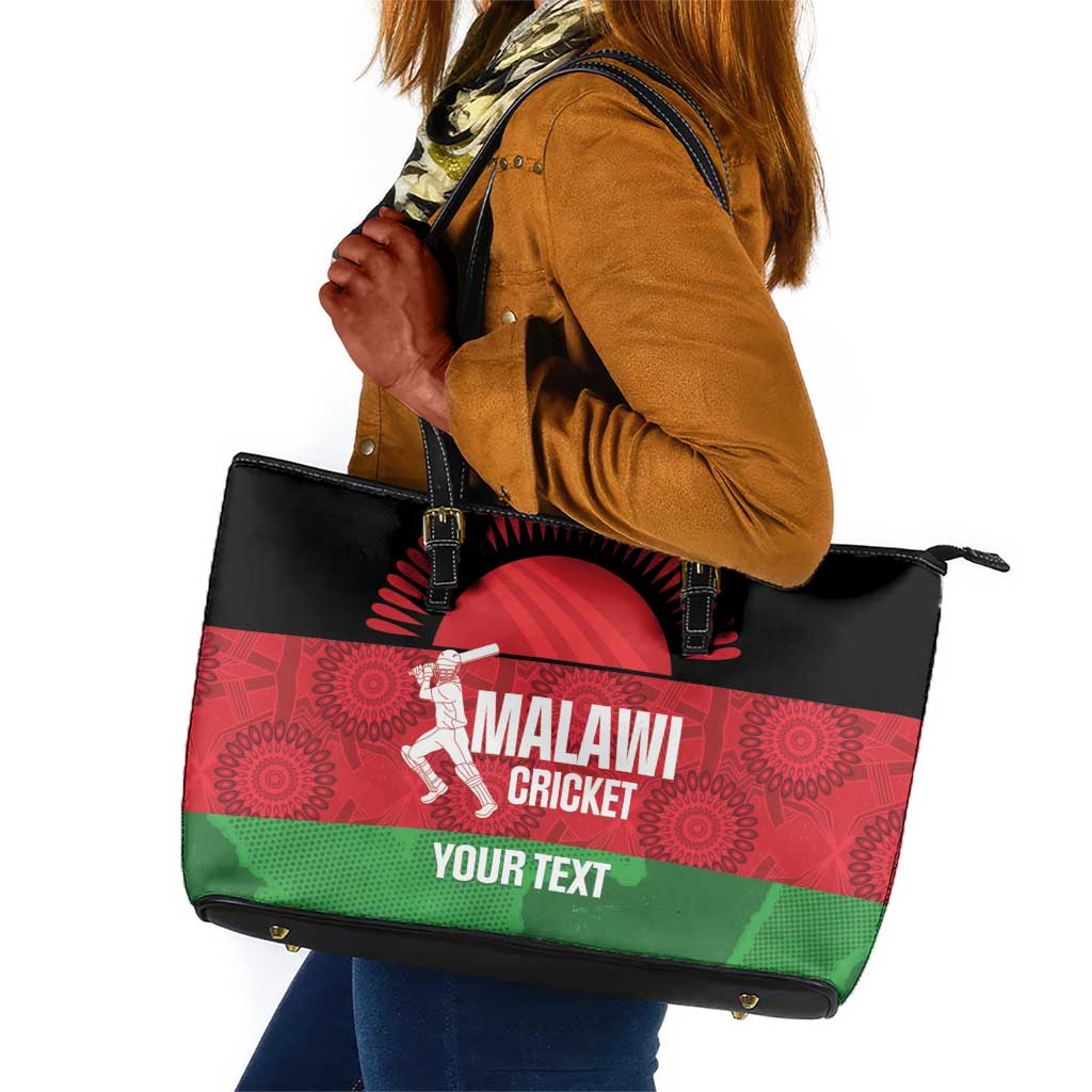 Afro Cricket Malawi Custom Leather Tote Bag Go Champions Flag Style - African Pride