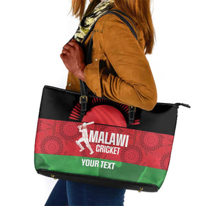 Afro Cricket Malawi Custom Leather Tote Bag Go Champions Flag Style - African Pride