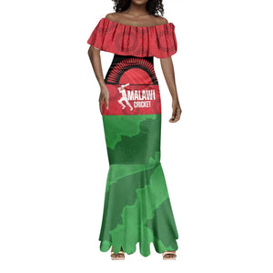 Afro Cricket Malawi Custom Mermaid Dress Go Champions Flag Style - African Pride