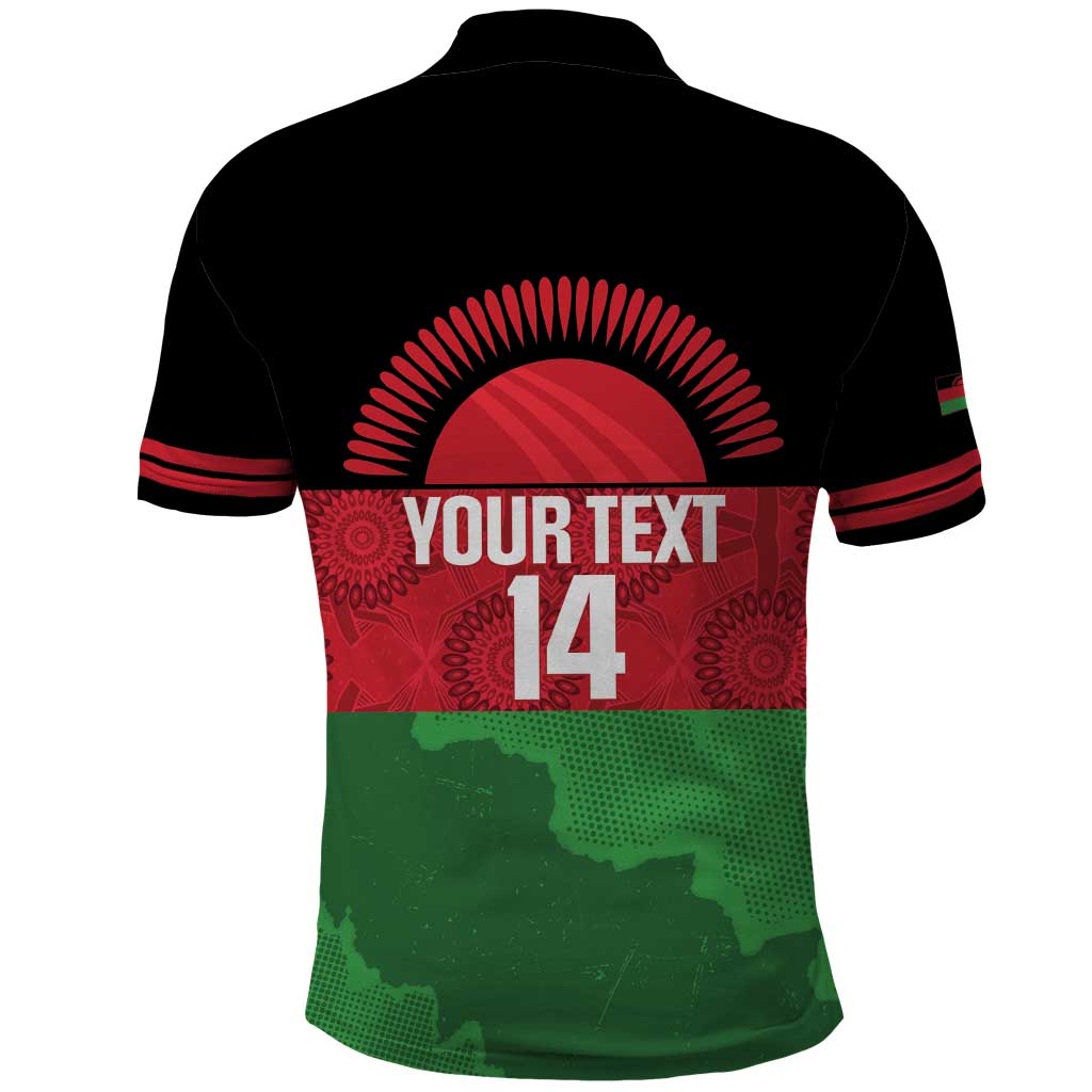 Afro Cricket Malawi Custom Polo Shirt Go Champions Flag Style - African Pride