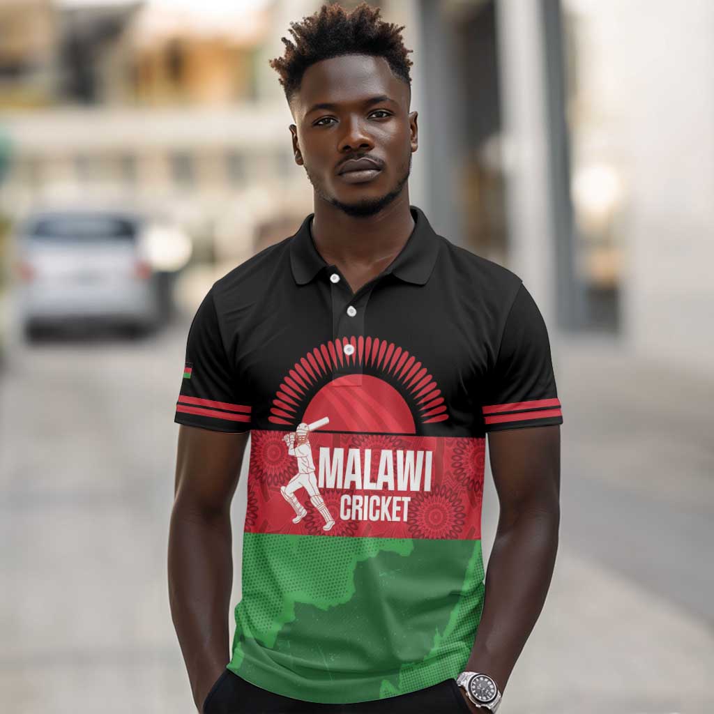 Afro Cricket Malawi Custom Polo Shirt Go Champions Flag Style - African Pride