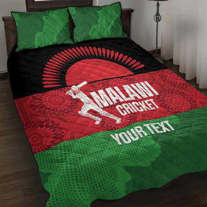 Afro Cricket Malawi Custom Quilt Bed Set Go Champions Flag Style - African Pride
