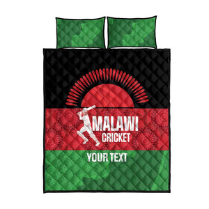 Afro Cricket Malawi Custom Quilt Bed Set Go Champions Flag Style - African Pride