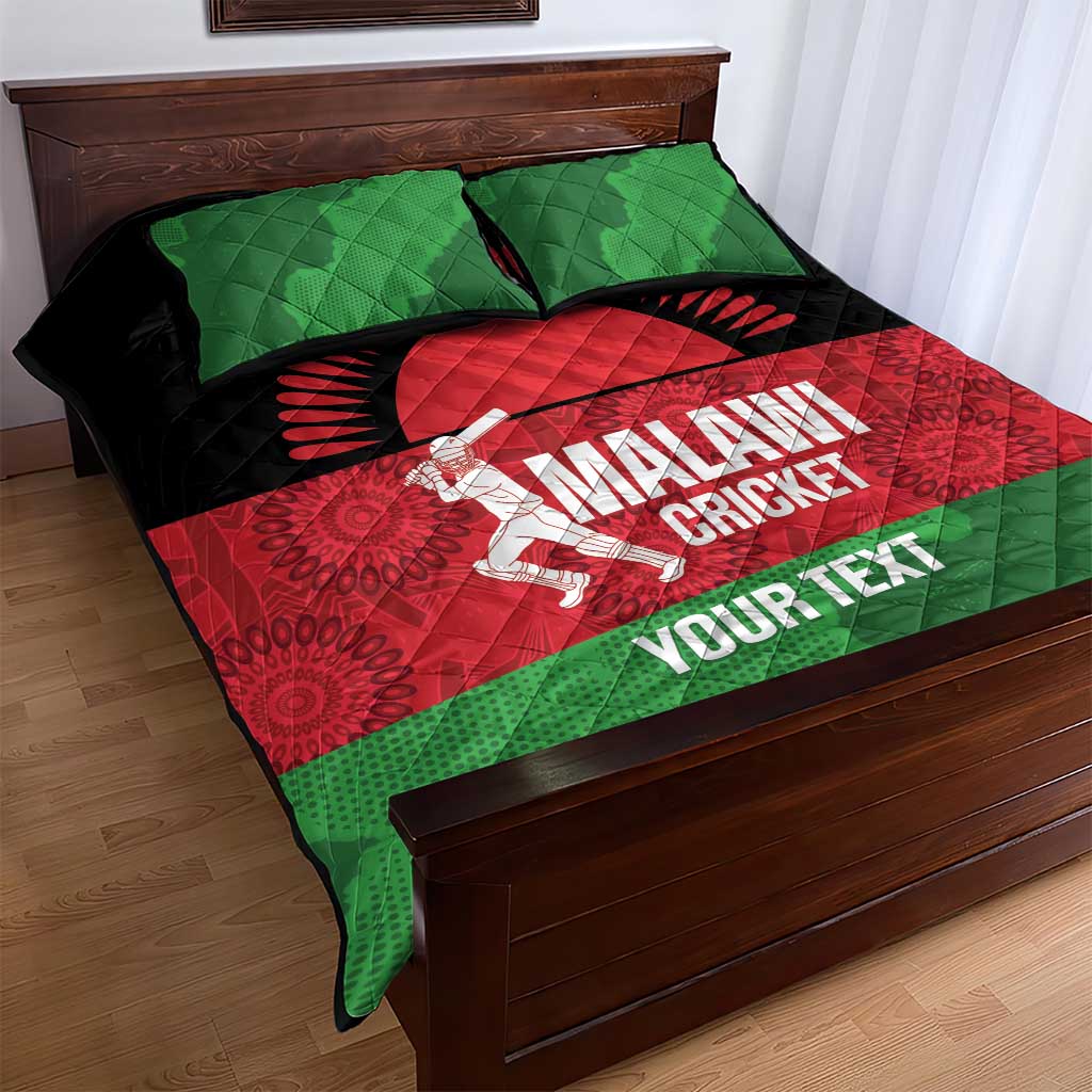 Afro Cricket Malawi Custom Quilt Bed Set Go Champions Flag Style - African Pride