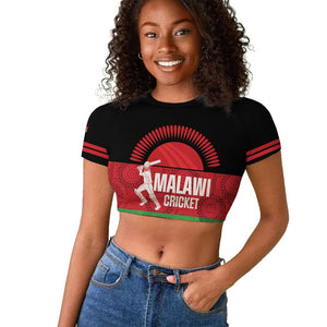 Afro Cricket Malawi Custom Raglan Cropped T shirt Go Champions Flag Style - African Pride