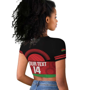 Afro Cricket Malawi Custom Raglan Cropped T shirt Go Champions Flag Style - African Pride