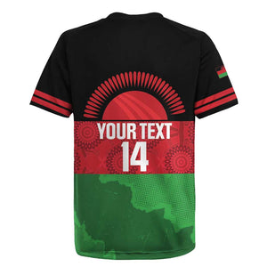 Afro Cricket Malawi Custom Rugby Jersey Go Champions Flag Style - African Pride