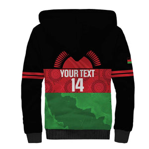 Afro Cricket Malawi Custom Sherpa Hoodie Go Champions Flag Style - African Pride