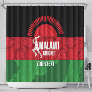 Afro Cricket Malawi Custom Shower Curtain Go Champions Flag Style - African Pride