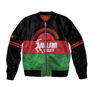 Afro Cricket Malawi Custom Sleeve Zip Bomber Jacket Go Champions Flag Style - African Pride