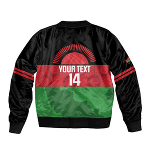 Afro Cricket Malawi Custom Sleeve Zip Bomber Jacket Go Champions Flag Style - African Pride