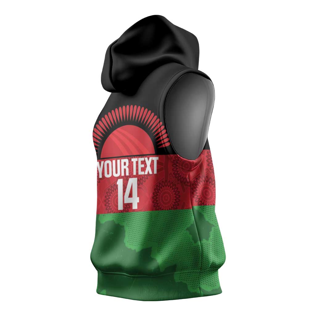 Afro Cricket Malawi Custom Sleeveless Hoodie Go Champions Flag Style - African Pride