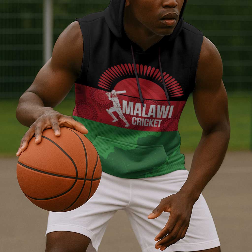 Afro Cricket Malawi Custom Sleeveless Hoodie Go Champions Flag Style - African Pride