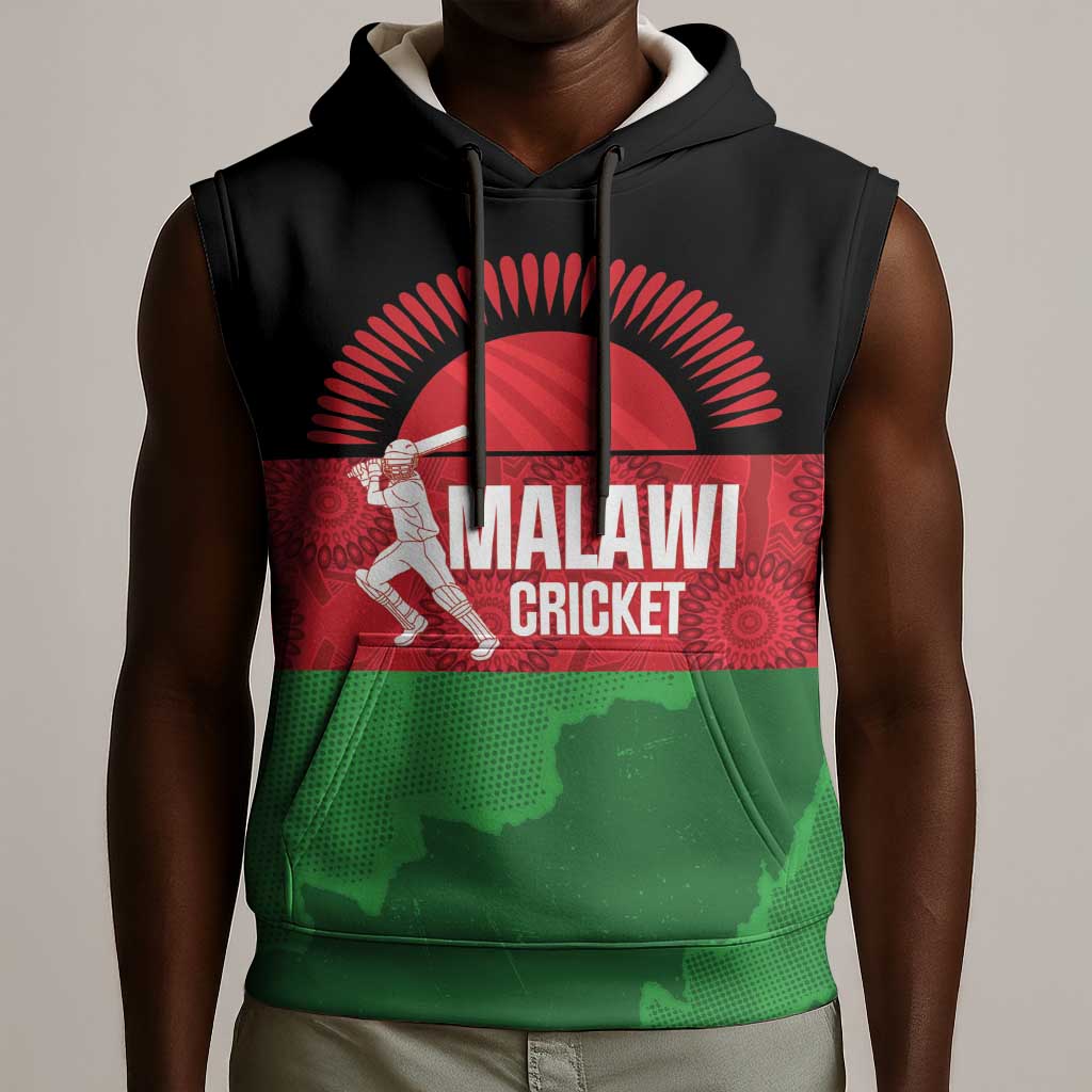 Afro Cricket Malawi Custom Sleeveless Hoodie Go Champions Flag Style - African Pride