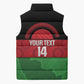 Custom Malawi Cricket Sleeveless Puffer Jacket Go Champions Flag Style