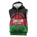 Afro Cricket Malawi Custom Sleeveless Zip Hoodie Go Champions Flag Style - African Pride