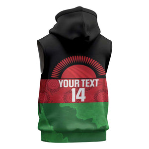 Afro Cricket Malawi Custom Sleeveless Zip Hoodie Go Champions Flag Style - African Pride