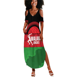 Afro Cricket Malawi Custom Summer Maxi Dress Go Champions Flag Style - African Pride