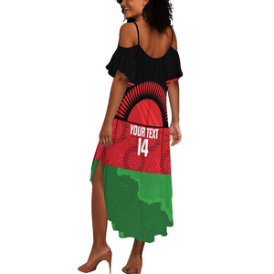Afro Cricket Malawi Custom Summer Maxi Dress Go Champions Flag Style - African Pride
