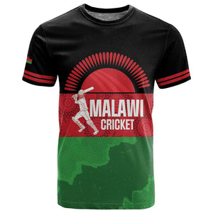 Afro Cricket Malawi Custom T shirt Go Champions Flag Style - African Pride