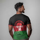 Afro Cricket Malawi Custom T shirt Go Champions Flag Style - African Pride