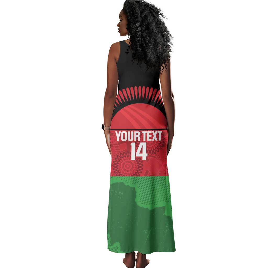 Afro Cricket Malawi Custom Tank Maxi Dress Go Champions Flag Style - African Pride