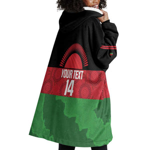 Afro Cricket Malawi Custom Wearable Blanket Hoodie Go Champions Flag Style - African Pride