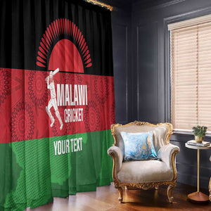 Afro Cricket Malawi Custom Window Curtain Go Champions Flag Style - African Pride